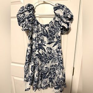 Abercrombie & Fitch Ruched Puff Sleeve Mini Dress